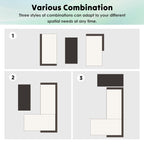 Ensemble de meubles d'extérieur 3 pièces en rotin PE pour patio, causeuse, canapé sectionnel, coussin