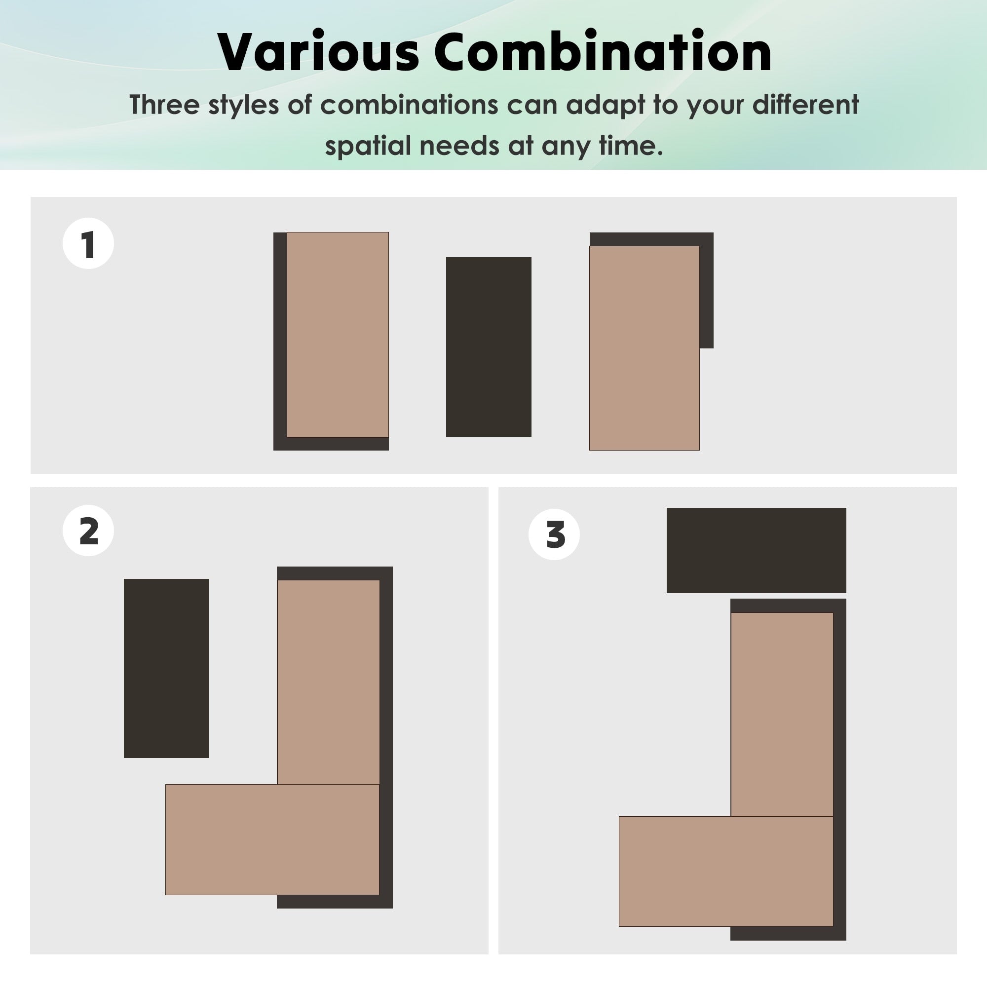 Ensemble de meubles d'extérieur 3 pièces en rotin PE pour patio, causeuse, canapé sectionnel, coussin
