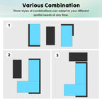 Ensemble de meubles d'extérieur 3 pièces en rotin PE pour patio, causeuse, canapé sectionnel, coussin