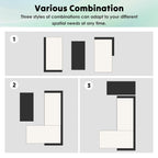 Ensemble de meubles d'extérieur 3 pièces en rotin PE pour patio, causeuse, canapé sectionnel, coussin