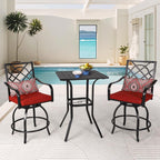 Ensemble bistrot pivotant en métal pour terrasse extérieure, 3 pièces - 3 pièces
