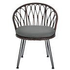 Ensemble de 3 chaises de jardin en rotin pour la détente et les loisirs, avec 2 chaises et une table basse en verre