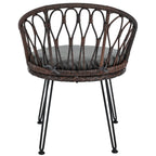 Ensemble de 3 chaises de jardin en rotin pour la détente et les loisirs, avec 2 chaises et une table basse en verre