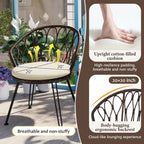 Ensemble de 3 chaises de jardin en rotin pour la détente et les loisirs, avec 2 chaises et une table basse en verre