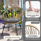 Ensemble de 3 chaises de jardin en rotin pour la détente et les loisirs, avec 2 chaises et une table basse en verre