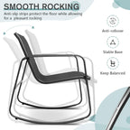 Ensemble bistro 3 pièces pour patio extérieur avec chaises à bascule et table basse en verre