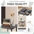 Ensemble bistro 3 pièces pour patio extérieur avec chaises à bascule et table basse en verre