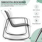 Ensemble bistro 3 pièces pour patio extérieur avec chaises à bascule et table basse en verre