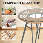 Ensemble de 3 chaises de jardin en osier avec coussins pour terrasse, piscine, jardin et véranda - 21,2 L x 23,6 l x 31,5 H