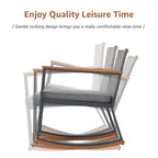 Ensemble de 3 chaises à bascule d'extérieur en osier avec coussins