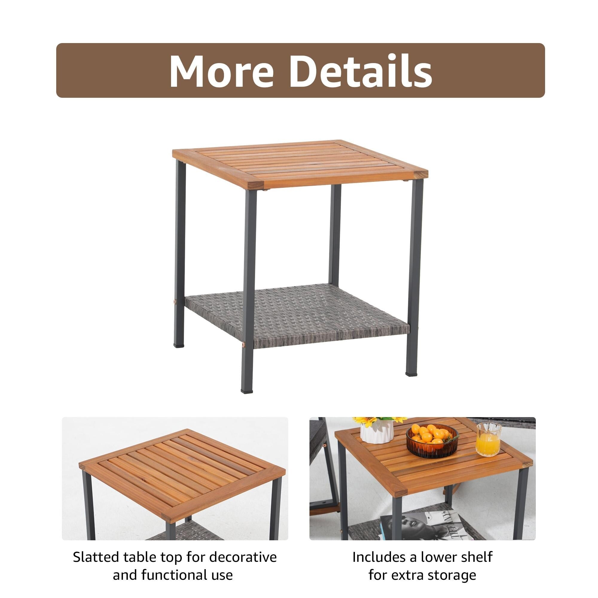 Ensemble de 3 chaises à bascule d'extérieur en osier avec coussins