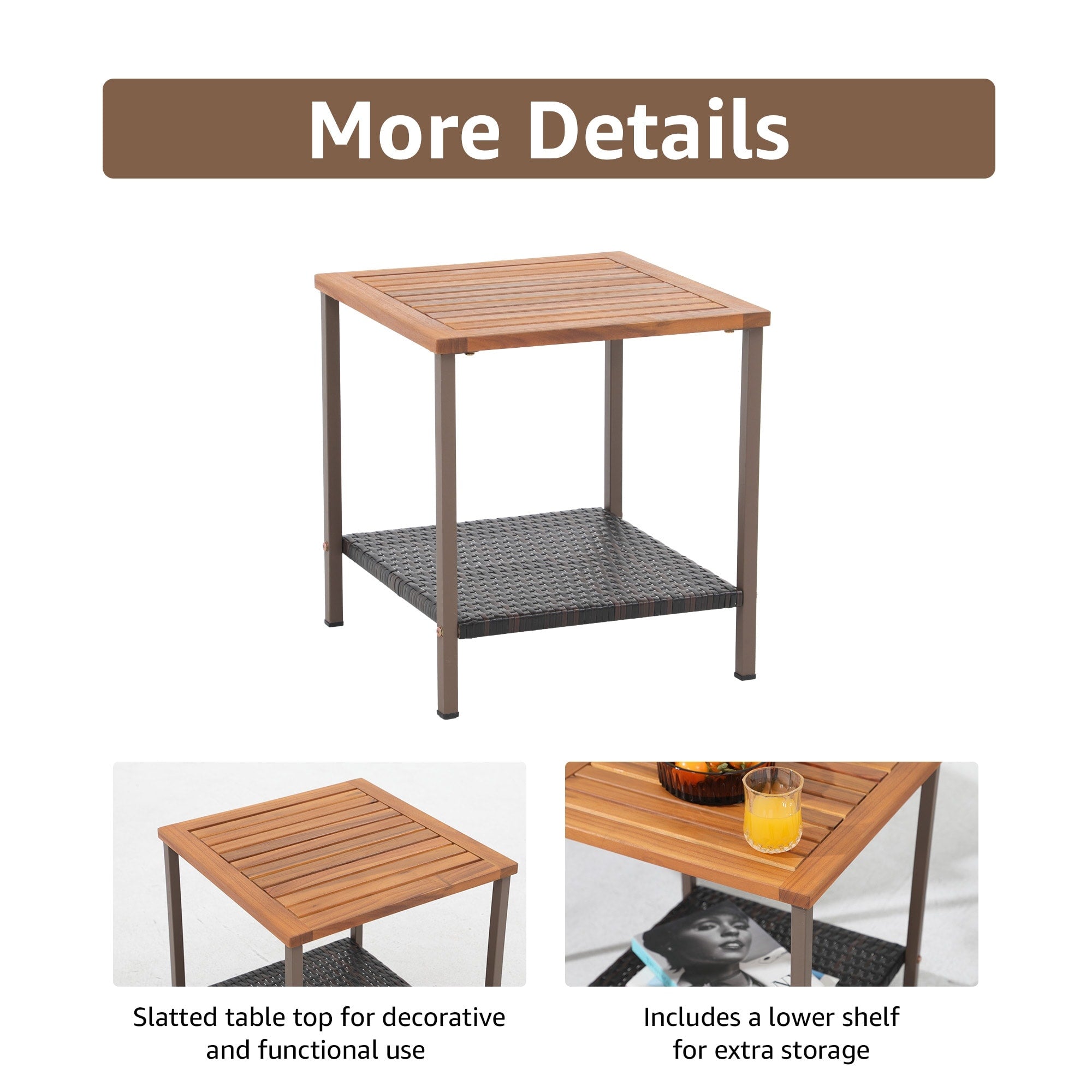 Ensemble de 3 chaises à bascule d'extérieur en osier avec coussins