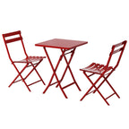Ensemble bistro minimaliste de patio 3 pièces avec table carrée pliable et chaises - 3 pièces
