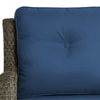 Ensemble de 3 chaises à bascule pivotantes et rembourrées en rotin pour patio avec table d'appoint