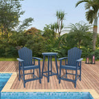 Ensemble de 3 chaises et table Adirondack en plastique pour patio extérieur