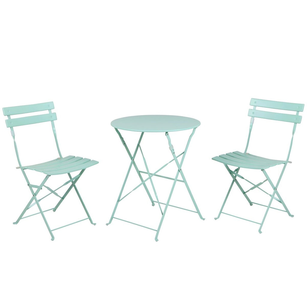 Ensemble bistrot d'extérieur 3 pièces en acier de qualité supérieure Clihome