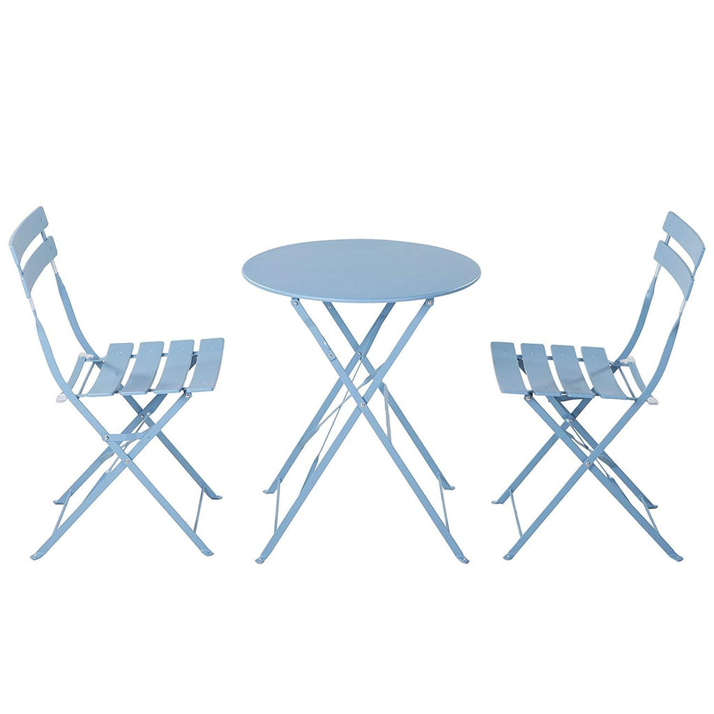 Ensemble bistrot d'extérieur 3 pièces en acier de qualité supérieure Clihome