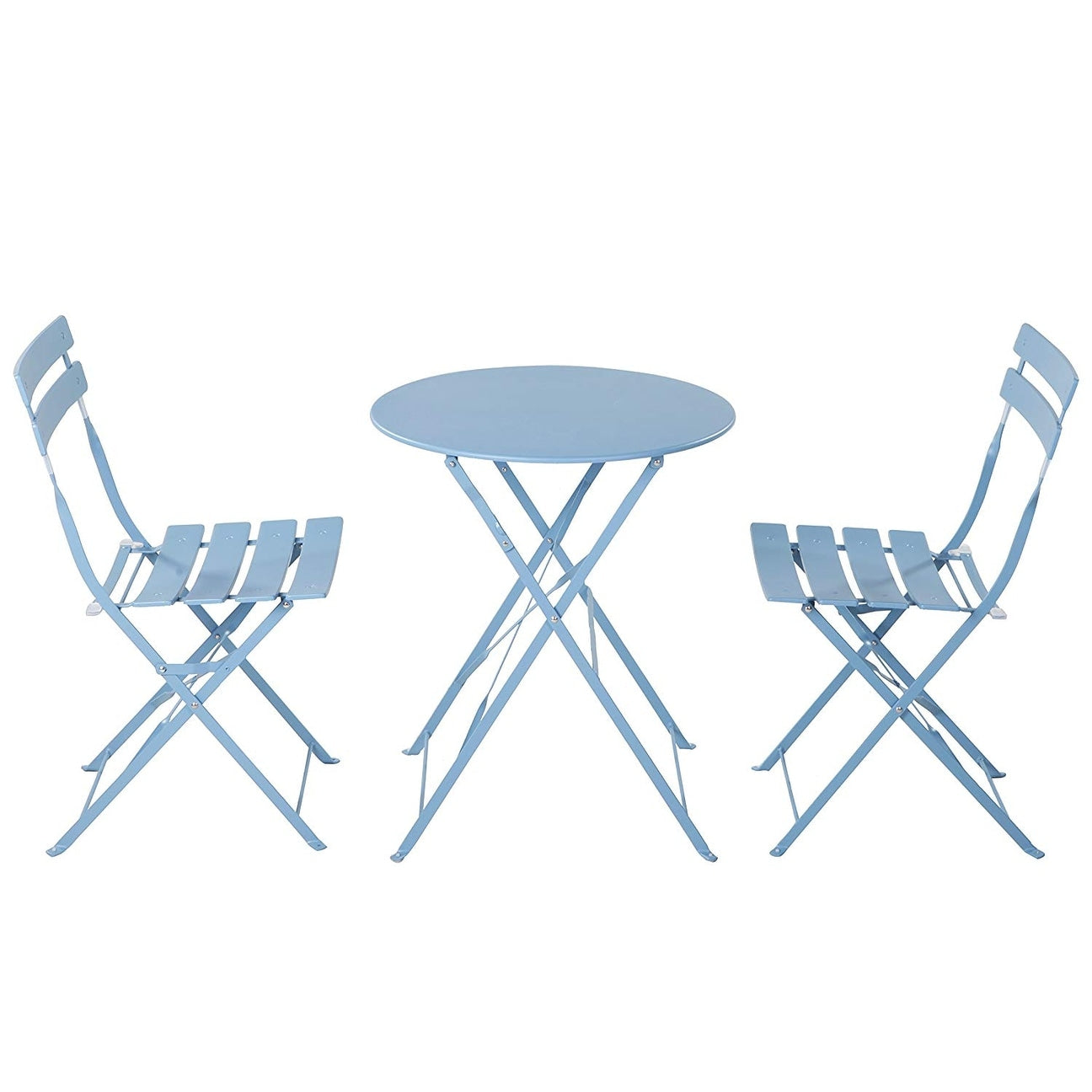 Ensemble bistrot d'extérieur 3 pièces en acier de qualité supérieure Clihome