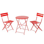 Ensemble bistrot d'extérieur 3 pièces en acier de qualité supérieure Clihome