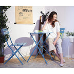 Ensemble bistrot d'extérieur 3 pièces en acier de qualité supérieure Clihome