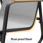 Ensemble bistrot à bascule 3 pièces, ensemble de meubles de patio en tissu textilène, chaises à bascule pour porche