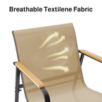 Ensemble bistrot à bascule 3 pièces, ensemble de meubles de patio en tissu textilène, chaises à bascule pour porche