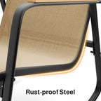 Ensemble bistrot à bascule 3 pièces, ensemble de meubles de patio en tissu textilène, chaises à bascule pour porche