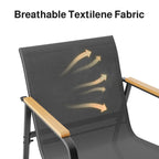 Ensemble bistrot à bascule 3 pièces, ensemble de meubles de patio en tissu textilène, chaises à bascule pour porche