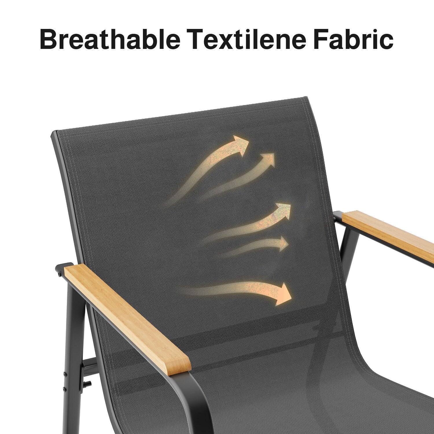 Ensemble bistrot à bascule 3 pièces, ensemble de meubles de patio en tissu textilène, chaises à bascule pour porche