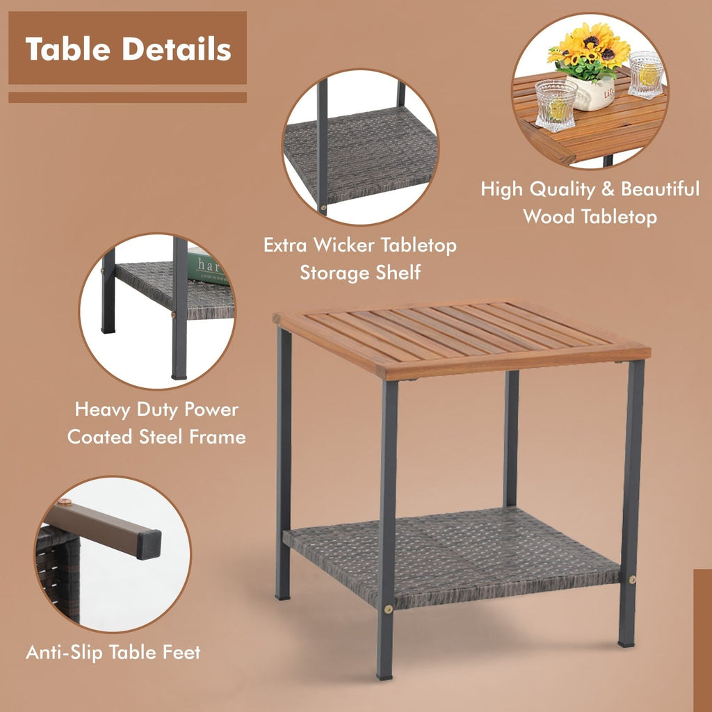 Ensemble de 3 chaises à bascule pour patio, bistro, chaises de balcon, ensembles de conversation avec table basse et coussins