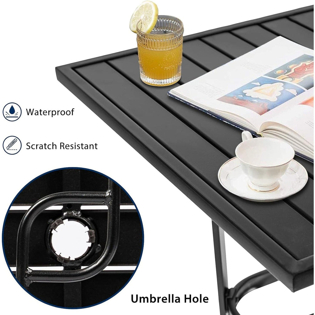 Ensemble bistrot pivotant en métal pour terrasse extérieure, 3 pièces - 3 pièces