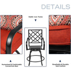 Ensemble bistrot pivotant en métal pour terrasse extérieure, 3 pièces - 3 pièces