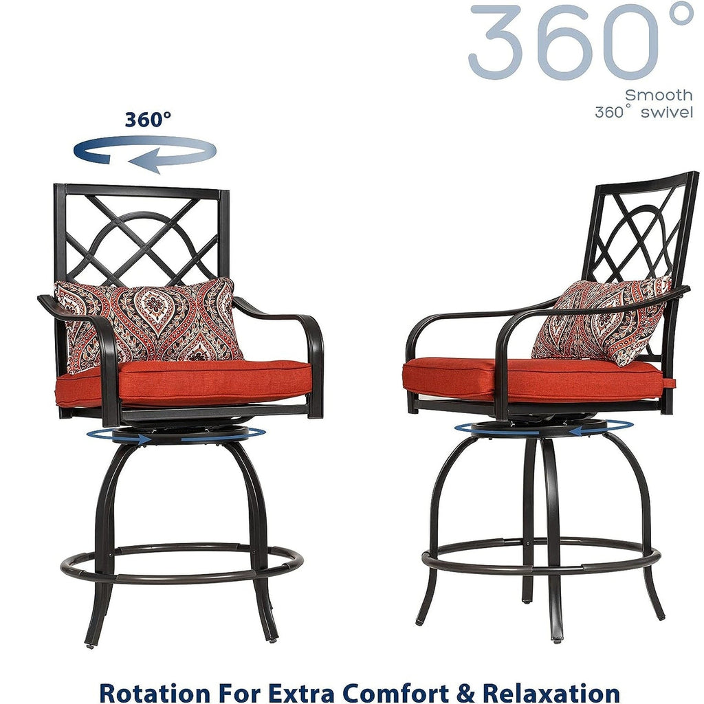 Ensemble bistrot pivotant en métal pour terrasse extérieure, 3 pièces - 3 pièces