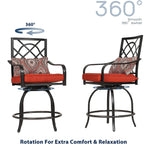 Ensemble bistrot pivotant en métal pour terrasse extérieure, 3 pièces - 3 pièces