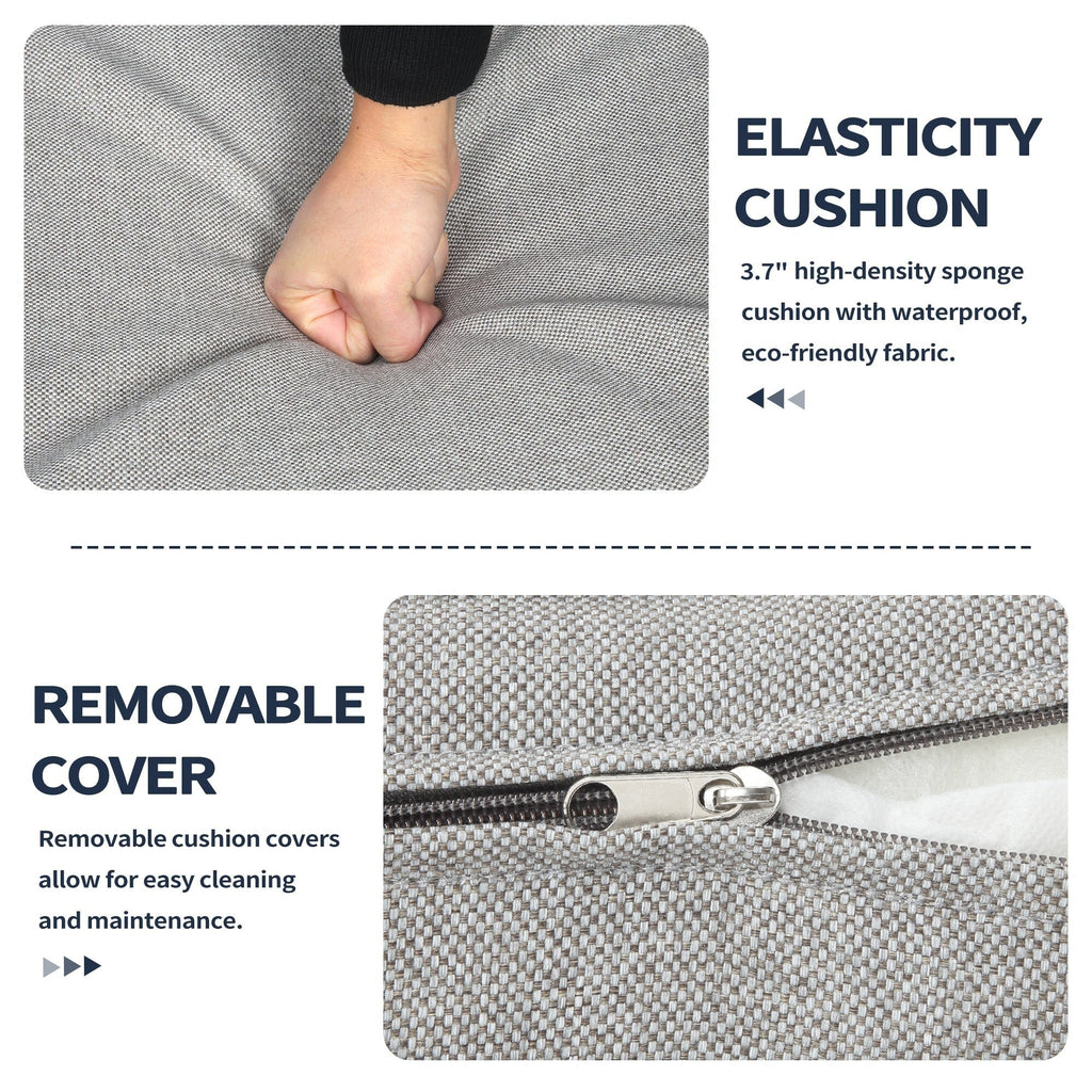 Ensemble de meubles de patio 3 pièces, ensemble bistrot pivotant d'extérieur avec chaises à bascule en osier et table basse en verre