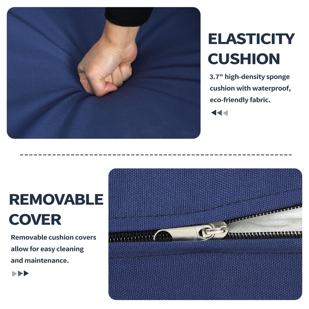 Ensemble de meubles de patio 3 pièces, ensemble bistrot pivotant d'extérieur avec chaises à bascule en osier et table basse en verre