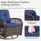 Ensemble de meubles de patio 3 pièces, ensemble de 2 chaises pivotantes à bascule pour patio