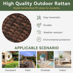 Ensemble de meubles de patio 3 pièces, ensemble de 2 chaises pivotantes à bascule pour patio