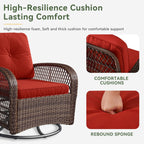 Ensemble de meubles de patio 3 pièces, ensemble de 2 chaises pivotantes à bascule pour patio