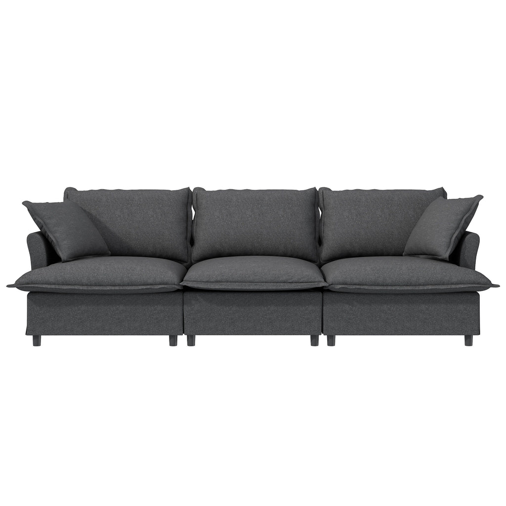 Module de canapé 3 places pour canapé sectionnel modulaire, assise large, canapé nuage en chenille avec coussins décoratifs