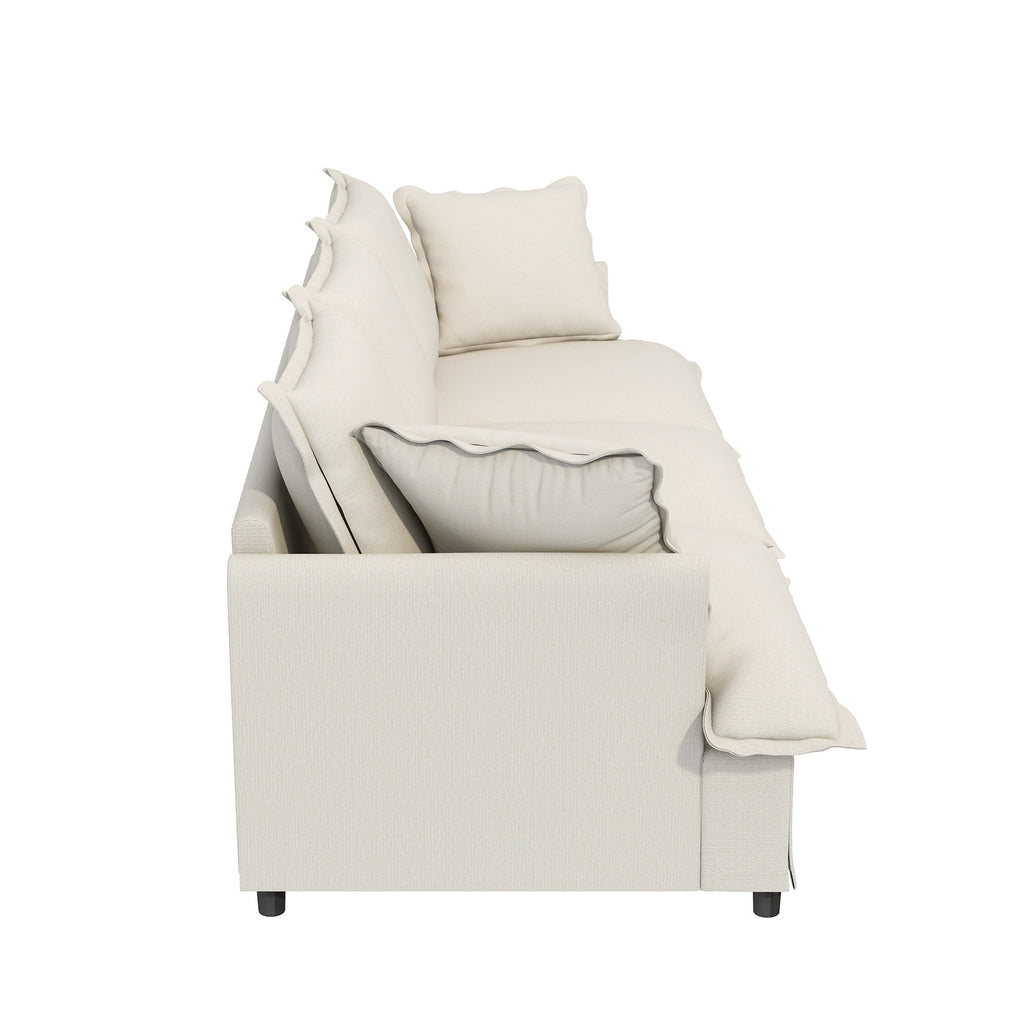 Module de canapé 3 places pour canapé sectionnel modulaire, assise large, canapé nuage en chenille avec coussins décoratifs