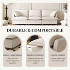 Module de canapé 3 places pour canapé sectionnel modulaire, assise large, canapé nuage en chenille avec coussins décoratifs