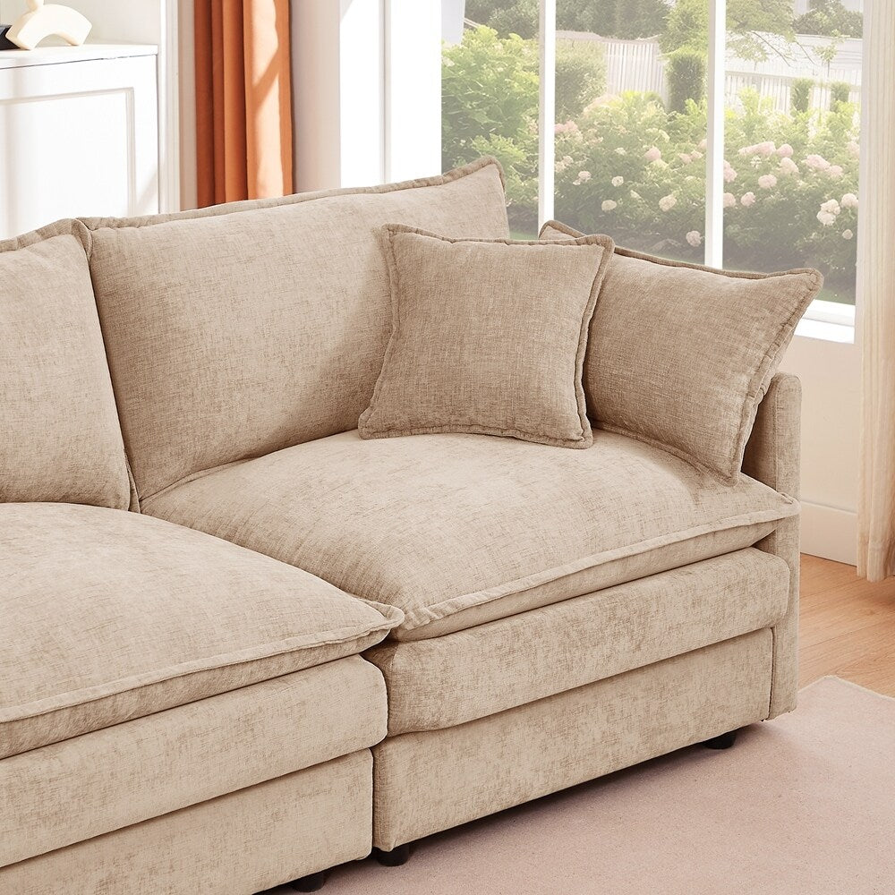 Canapés Cloud confortables 3 places avec pouf amovible