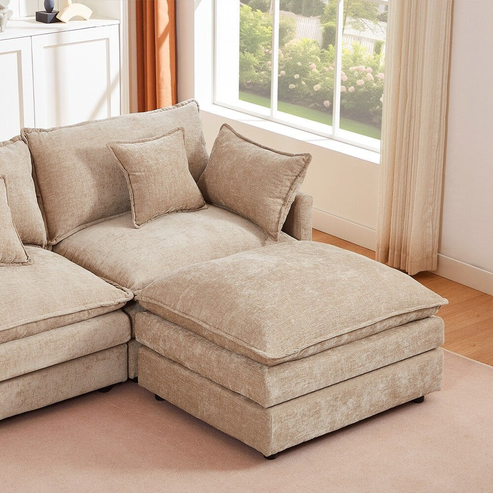 Canapés Cloud confortables 3 places avec pouf amovible