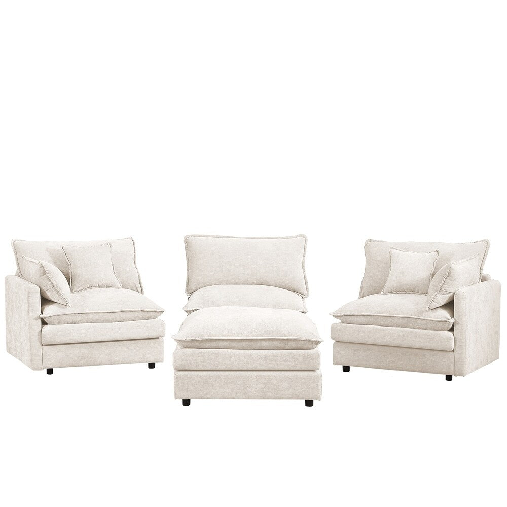 Canapés Cloud confortables 3 places avec pouf amovible