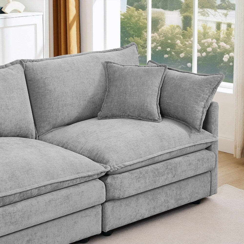 Canapés Cloud confortables 3 places avec pouf amovible