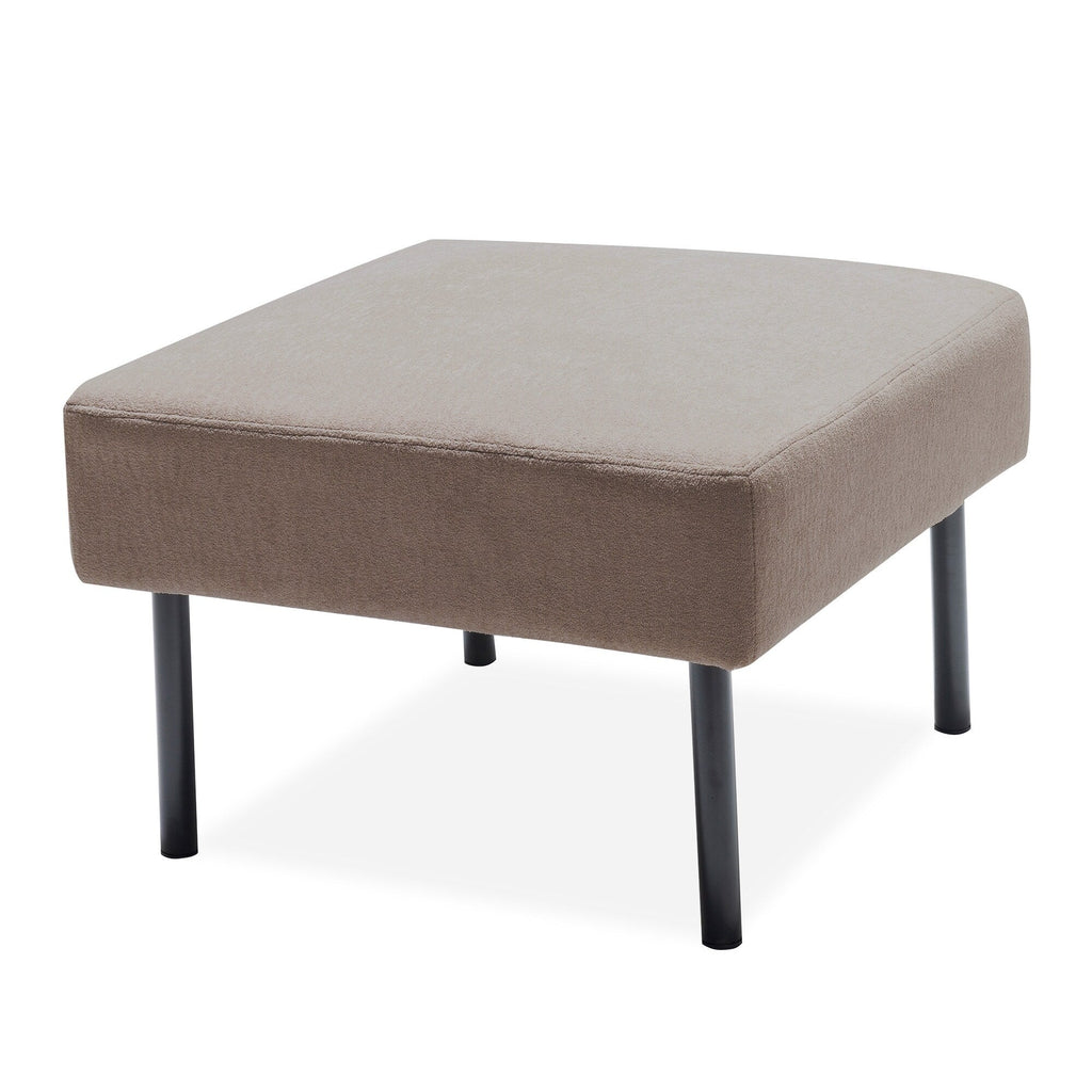 Canapé 3 places en tissu polyester en forme de L avec pouf, canapé rembourré moderne, petit canapé confortable pour petits espaces