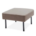 Canapé 3 places en tissu polyester en forme de L avec pouf, canapé rembourré moderne, petit canapé confortable pour petits espaces