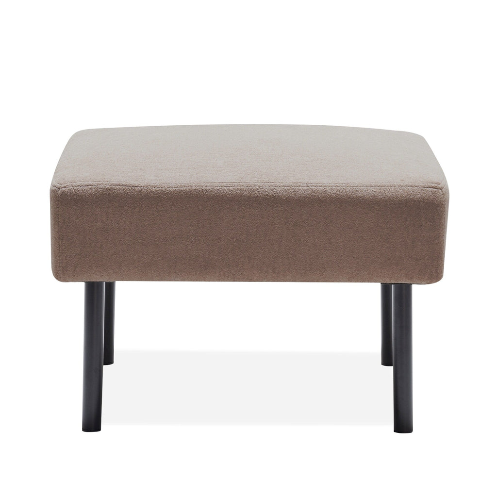 Canapé 3 places en tissu polyester en forme de L avec pouf, canapé rembourré moderne, petit canapé confortable pour petits espaces