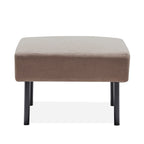 Canapé 3 places en tissu polyester en forme de L avec pouf, canapé rembourré moderne, petit canapé confortable pour petits espaces